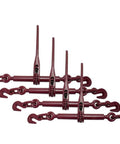 Heavy Duty Ratchet Chain Binder Set Five Sixteenth To Three Eighth Inch Chain With Grab Hooks 5400 Lbs Working Load Limit 4 Pack