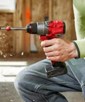Compact 12V Cordless Drill Driver Kit With Brushless Motor And Heavy Grip Chuck Compatible With Milwaukee M12 Fuel Models drilling into wood.
