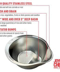Stainless Steel Rice Washer Strainer Bowl With Agitator Bumps For Quick No Fuss Rinsing, featuring rust-resistant colander, 9.5" wide