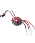 60A Brushed ESC For 1/10 RC Cars And Tanks, 6V 2A BEC, red aluminum fins visible
