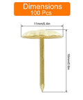 Badass Upholstery Decorative Tacks Delivering Slick Gold Brass Shine Heavy Duty Daisy Nail Hardware For Furniture Crafting And Quick Room Upgrade Chores 100 Piece Bulk, 11mm head, 16mm shank.