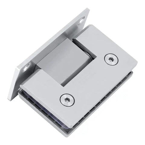 Frameless Shower Door Hinge For 8-10mm Glass Heavy Duty Brushed Stainless Steel Wall Mount Bracket 90 Degree Auto Close Fits Doors Up To 800mm Wide Dope Upgrade For Modern Bathrooms, brushed stainless steel wall-mount shower hinge
