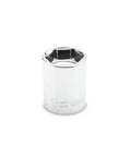 Chrome socket from Three Eighths Inch Drive Stubby Socket Set, 14 Piece, 6 Point MM, Low Profile Design For Tight Spaces
