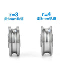 Premium Road Ready Heavy Duty Ball Bearing V Groove Wheel Smooth Operator Steel Caster Pulley Assembly for Sliding Gates Industrial Trolleys 10Mm Guide Rail, steel wheels shown in two sizes.