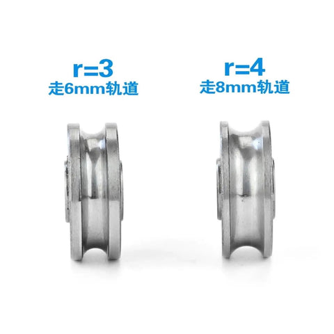 Premium Road Ready Heavy Duty Ball Bearing V Groove Wheel Smooth Operator Steel Caster Pulley Assembly for Sliding Gates Industrial Trolleys 10Mm Guide Rail, steel wheels shown in two sizes.
