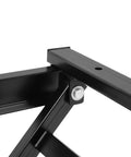 Close-up of Heavy Duty Electric Scissor Lift Table With No Sweat 130 Lbs Raising Action Smooth Height Adjust From 7 To 16 Inches rugged steel frame.