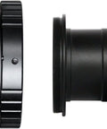 Side view of 1.25 Inch Telescope Camera T Mount Adapter For Nikon DSLR SLR; black metal; connects camera to telescope.