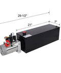 Yaton 12V Hydraulic Power Unit With 15 Quart Steel Reservoir 2.2kW DC Motor Pump for Dump Trailer, 29.5 x 21 x 7 inches, black finish.