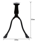 Heavy Duty Bike Parking Stand With Double Leg Design, front view showing dimensions for 26 inch mountain bikes
