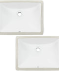 18 Inch Square White Porcelain Undermount Vanity Sink Ceramic Set Of Two For Modern Master Bath Upgrade With Durable Glaze