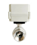 Built Tough DN32 Electric Shut Off Valve With Limit Switch SS304 Stainless Steel Gears DC24V Motorized Control Valve front view.