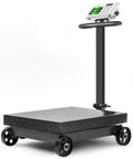 Heavy Duty Folding Platform Scale 660 Lbs Capacity Solid As Nails Design For Warehouse And Shipping With Straight Up Precision Sensor Commercial Floor Scale on wheels.