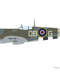 ProfiPACK Sweet 1 To 48 Spitfire Mk IXe Model Kit With Pre Painted Masks Photo Etch Decals And Plastic Components, side view of RAF markings display