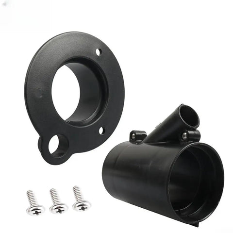 Rugged Outboard Motor Cable Conduit Protective Sleeve Kit With Flange Connector For Secure Marine Wiring And Hose Routing On Yachts Perfect Split Design Allows Quick Install Without Disconnecting Old Lines, black polypropylene sleeve and screws