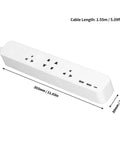 Dope No Sweat Wifi Ble Power Strip With Four Smart Outlets Plus Usb C Fast Charging Smart Home Remote App showing dimensions and ports.