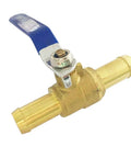Heavy Duty Brass 5/8 Inch Barb Ball Valve For Heater Hose And PEX Tubing, High Temp 500 Degrees F, 230 PSI, Dual End Shut Off