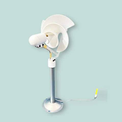 10W 12V Archimedes Inspired Wind Turbine Generator For STEM Education Hands On Renewable Energy Kit For Students Teachers And Makers Ideal For Physics Experiments And DIY Projects 2 Pack, white spiral blade unit on stand