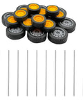 40 Piece Toy Wheel Set With 20 Metal Shafts For DIY Model Cars Trucks Robots And Helicopters Rubber Wheels In 21mm And 27mm Diameters