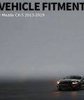 Vehicle fitment information for Mazda CX-5 2013-2019 with car image in the foreground.