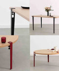Sleek F Shape Metal Table Legs Set Of Four With Quick Install And Zero Drill Hassle For Modern Diy Dining Coffee Console Tables featuring black and red leg angles.