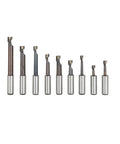 Nine 1/2 inch carbide boring bars for precise metalwork, part of the 2 Inch Boring Head With MT3 Shank And 3/8 Inch 16 Thread set