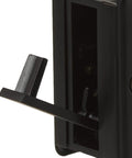Close-up of Solid Brass Pocket Privacy Door Pull In Matte Black, 2 3/4 x 2 1/2 inch, interior handle side view