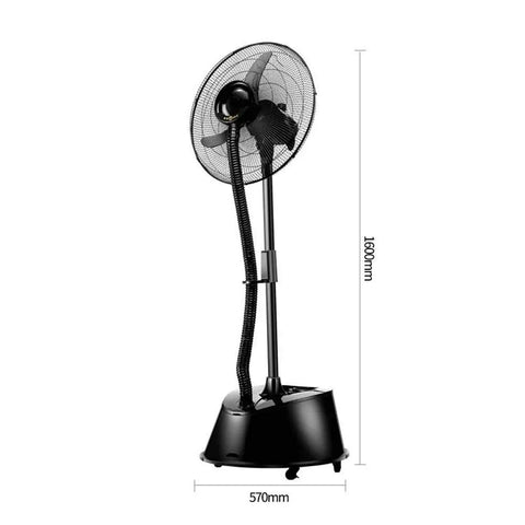 Heavy Duty Outdoor Misting Floor Fan With Three Speed Settings And Wide Swing, 160cm tall portable misting fan.