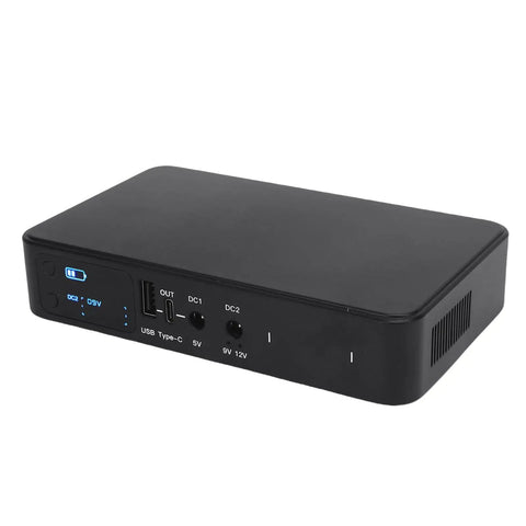 Heavy Duty UPS Battery Backup With Massive 18000 Mah Reserve And Flexible Adjustable Outputs 5V 9V 12V Dual Ports side view