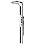 Heavy Hitter Copper Wall Mounted Shower System Rainfall Head Exposed Valve Five Spray Modes, chrome finish and sleek design.