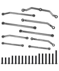 High Clearance Aluminum Steering Linkage Set for TRX4M 1 18 RC Crawler Upgrades navy blue CNC machined 6061 T6 aluminum, 8-link set with screws