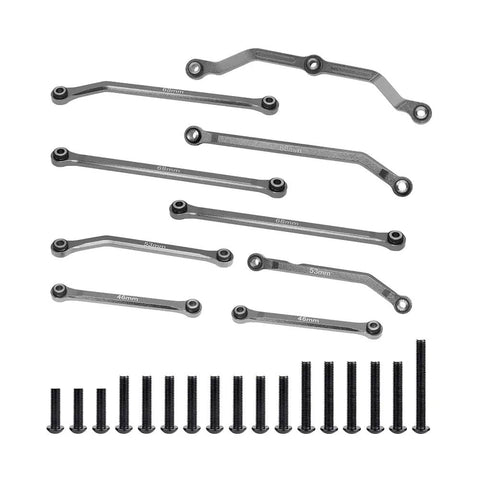 High Clearance Aluminum Steering Linkage Set for TRX4M 1 18 RC Crawler Upgrades navy blue CNC machined 6061 T6 aluminum, 8-link set with screws