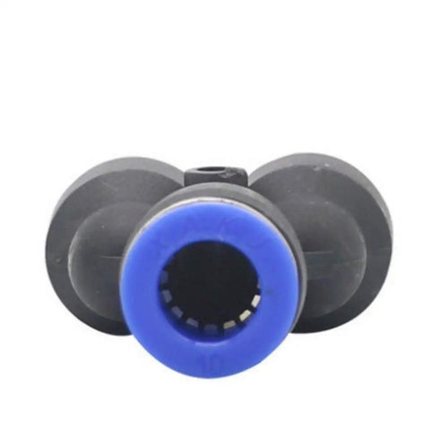 Top Tier 5 Pcs Y Shape Pneumatic Tube Connector Tee Union Push In Fitting Kit For Air Pipe Joint 10Mm OD Drip Irrigation System Quick Connect black nylon 10mm Y connector front view