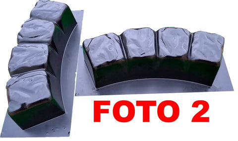 Two-Piece Concrete Border Edging Molds Set, 47.2 Inch Round Edge Stone Molds For DIY Gardens And Patios, shown in curved design