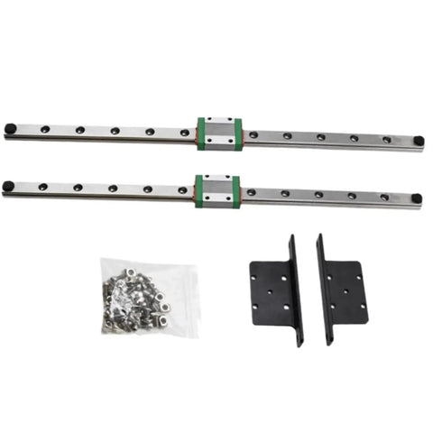 Heavy Duty Linear Rail Guide And Sliding Track Kit 300mm Bearing Steel components and screws for CNC machines and 3D printers.