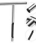 Stainless Steel Soil Sampling Probe With T Handle For Lawn And Garden Testing, rust-resistant tool showing detailed design.