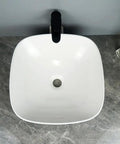 Top view of USZWBY Vessel Sinks Bathroom Vessel Sink Household Small Space Ceramic Wash Basin with smooth edges.