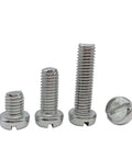 Pro Grade SS304 Stainless Steel Slotted Cheese Head Machine Screws M6 X 60Mm 10 Pack in various sizes and a slotted head design.