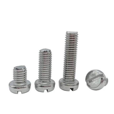 Pro Grade SS304 Stainless Steel Slotted Cheese Head Machine Screws M6 X 60Mm 10 Pack in various sizes and a slotted head design.