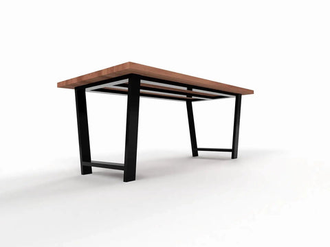 Industrial Heavy Duty Metal Table Base For Granite Quartz Glass Tops, Sturdy 28 Inch Height, side angle view