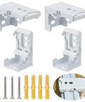 Heavy Duty Roman Blind Brackets Set, White Iron Window Shade Hangers With Screws, Easy Install, Adjustable Curtain Hardware Support, Durable Mount For Living Room And Bedroom Blinds And Shades, 4 pieces