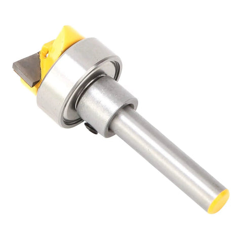 Premium Carbide Router Bit Template For Woodworking Pros With 1/4 Inch Shank, features a coated body, ideal for precise cuts.