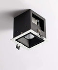 WKNHHL Recessed Lighting Housing Trim Kits Square Aluminum Ceiling Recessed Lighting Clothing Grille Embedded Panel Downlight Lamp Commercial Museum Exhibition Stage,White,Warm,Warm Light(3000k) mounted in ceiling.