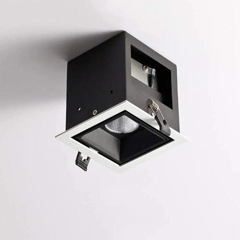 WKNHHL Recessed Lighting Housing Trim Kits Square Aluminum Ceiling Recessed Lighting Clothing Grille Embedded Panel Downlight Lamp Commercial Museum Exhibition Stage,White,Warm,Warm Light(3000k) mounted in ceiling.