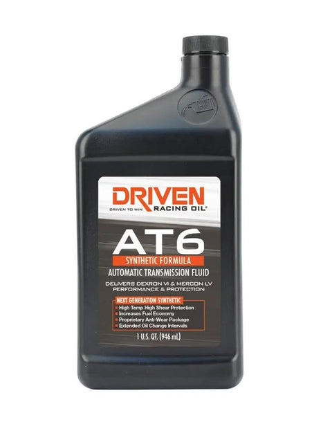 Bottle of AT6 Dexron VI Synthetic Transmission Fluid For GM Lexus Toyota Honda BMW And More - Full Synthetic ATF