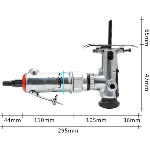 Slick Pneumatic Jigsaw Reciprocating Saw 8000Rpm 10Mm Stroke shows dimensions and detailed design of air powered wood cutter.