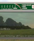 Hand Series 2x4 Digital Auto Darkening Welding Lens showing settings and view with trees and wind turbines, ideal for low amp TIG welding.