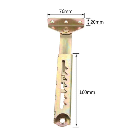 Heavy Duty Cabinet Door Hinges Set With 10 Gear Adjustable Angle Desk Lifting Rods shown with dimensions 160mm x 76mm x 20mm