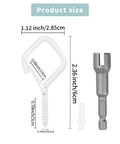Heavy Duty Eye Screw Hooks With Safety Buckle 35 Piece Set White Metal Ceiling Hooks size guide and components