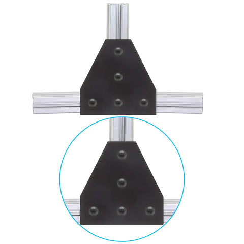 4 Pack 2020 T Shape Joint Plates For Aluminum Extrusion T Slot Corner Brackets With Five-Hole Design 6mm Slot 90 Degree Connector Black