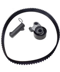 Heavy Duty Timing Belt Pulley Set With Idler And Tensioner For Toyota Hilux Vigo Innova Fortuner 2005-2014 Upgrade Your Gnarly Ride With These Reliable Belts. black timing belt pulley set with idler roller and tensioner on white background